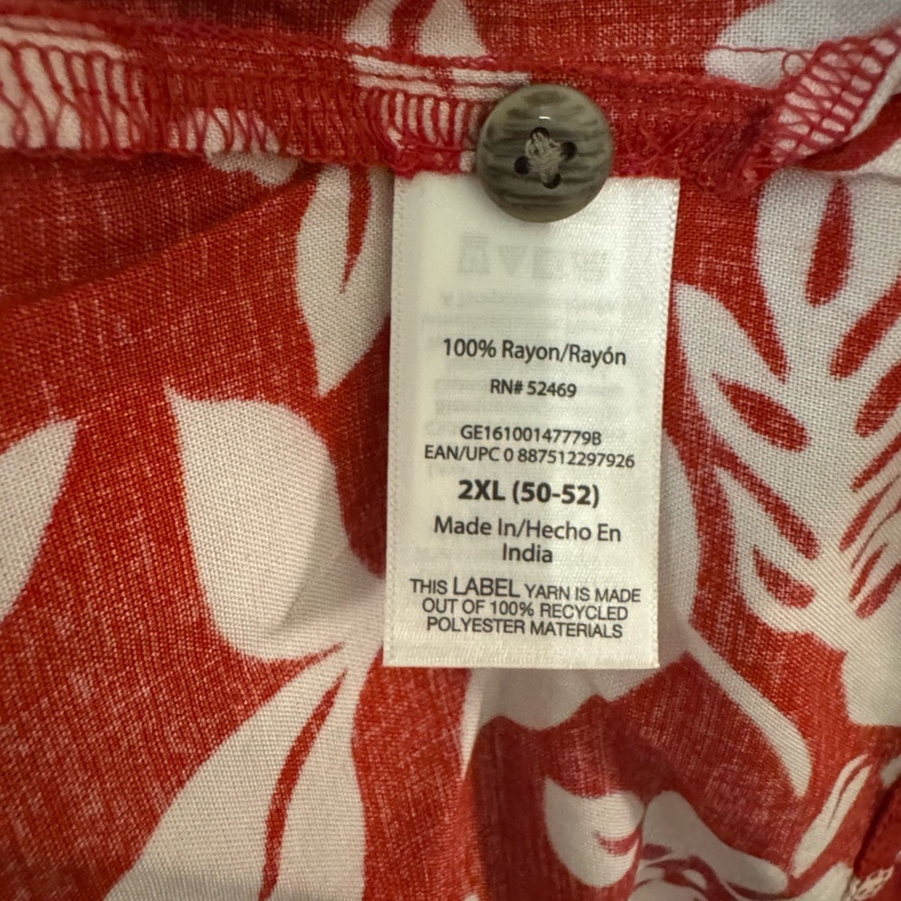George Red and White Floral Men's Shirt - Picture 4 of 6
